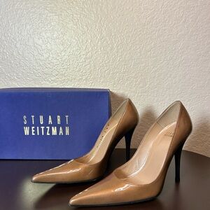 Stuart Weitzman Glossy Brown Heels